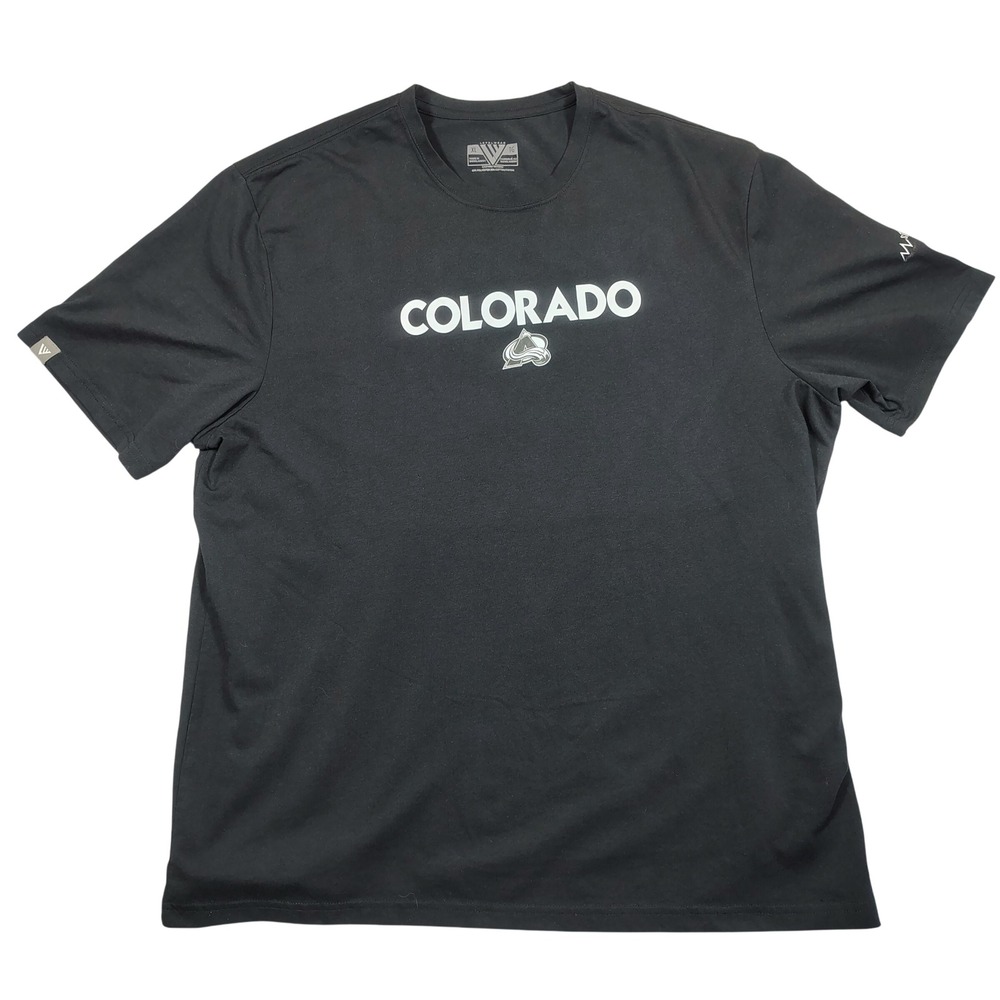 Levelwear T-Shirt Mens XL Black Colorado Avalanche Graphic Tee Poly Cotton Blend